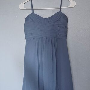 Elegant Blue Spaghetti Strap Dress